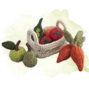 Fruit and Vegetables Toy Food Knitting Pattern PDF