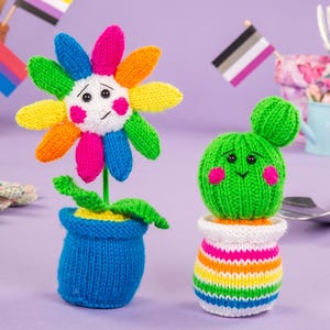 Planted With Pride Toy Flower and Cactus Knitting Pattern PDF