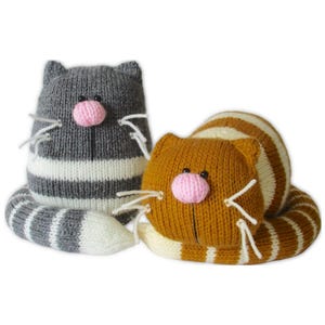 Ginger and Smudge Toy Cats Knitting Pattern PDF