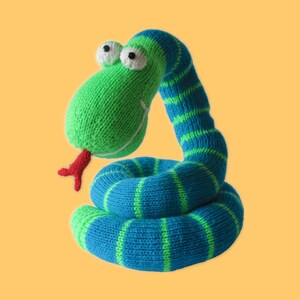 Twirly Snake Spiral Toy Animal Knitting Pattern PDF