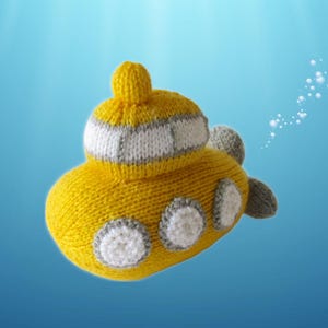 Whirly Submarine Yellow Toy Knitting Pattern PDF
