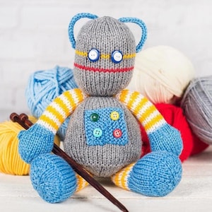 Beeper the Robot Toy Knitting Pattern PDF Download