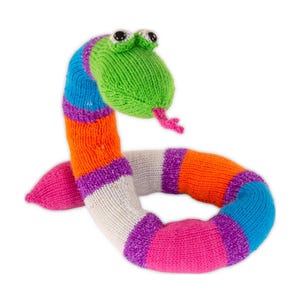 Pretzel the Python Snake Toy or Draught Excluder Knitting Pattern PDF