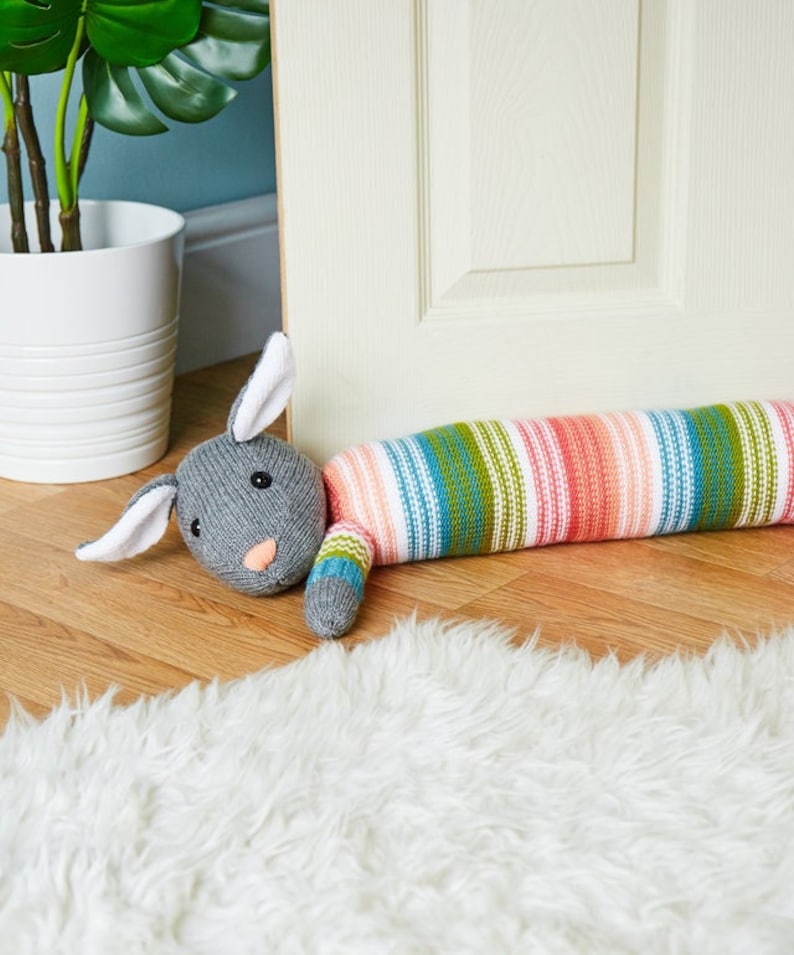 Bunny Draught Excluder toy knitting pattern image 1