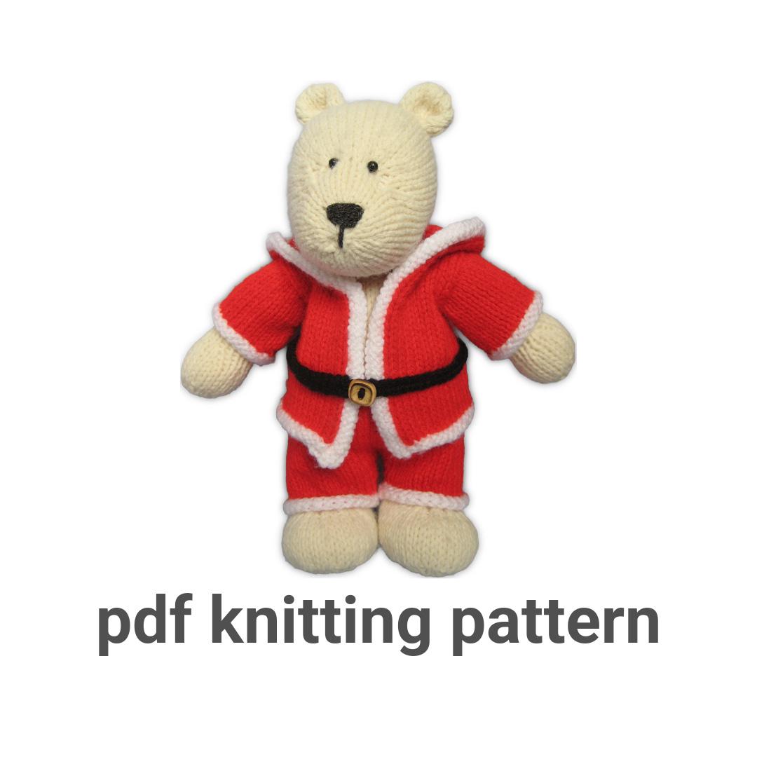 Polar Bear Knitting Pattern - Toy in Santa Outfit - PDF Download - Etsy