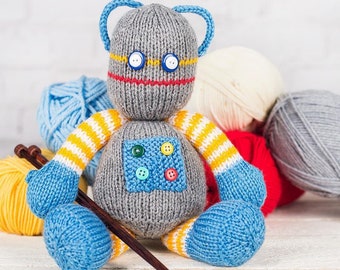 Beeper the robot toy knitting pattern