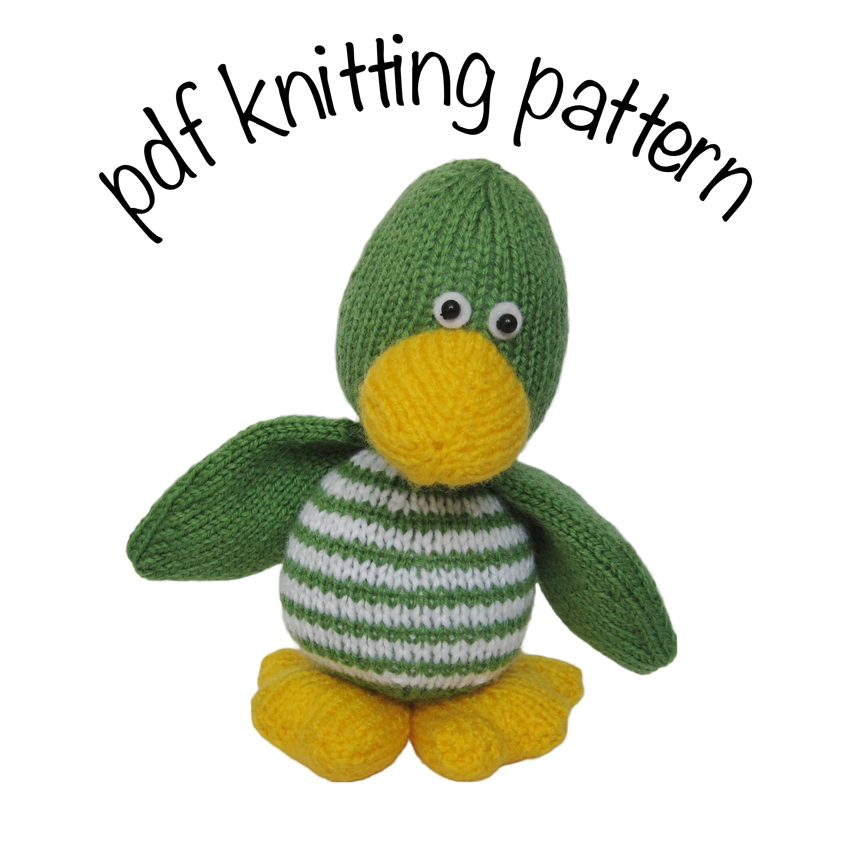 Quacky Duck Toy Knitting Pattern Etsy