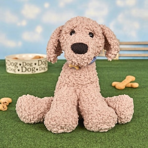 Larry the Labradoodle toy knitting pattern digital download