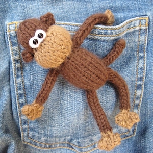 Knitting Pattern: "Pocket Monkey" Little Toy Animal (PDF Download)