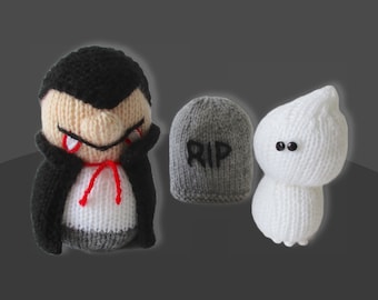 Dracula and Ghosty toy knitting patterns