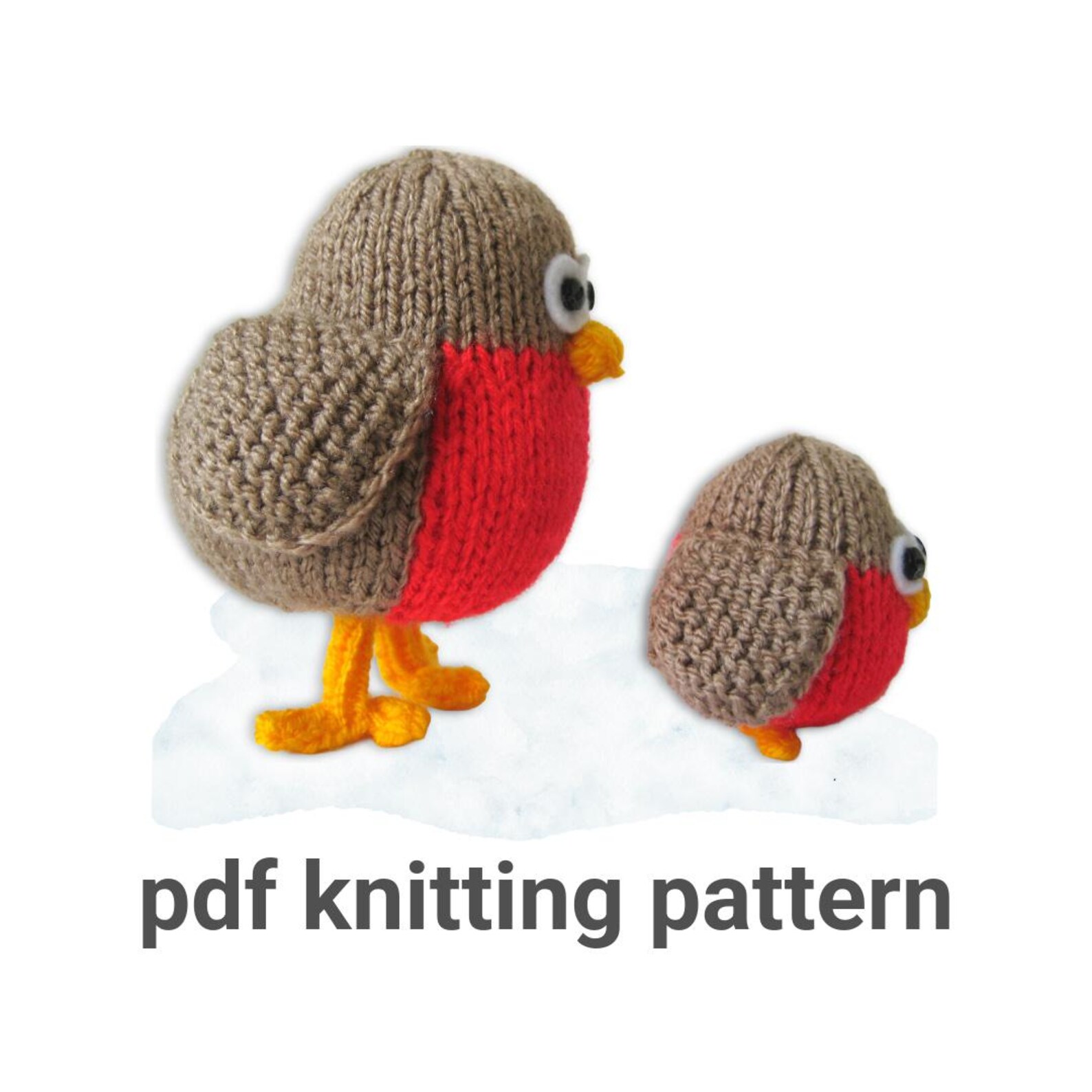 Rocking Robin Pattern Rockin’ Robins Knitting Pattern - 2 Robin Bird Toys - PDF Download - Etsy