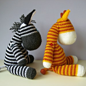 Gerry Giraffe and Ziggy Zebra toy knitting patterns image 5