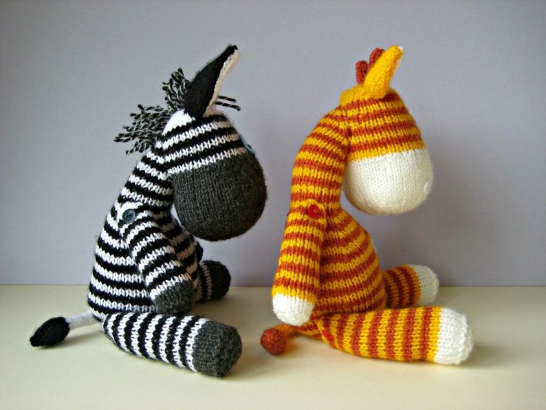 Gerry Giraffe and Ziggy Zebra toy knitting patterns image 5