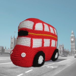 London Bus toy knitting pattern