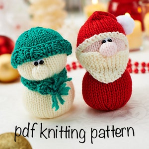 Santa and Snowman toy doll knitting patterns image 2