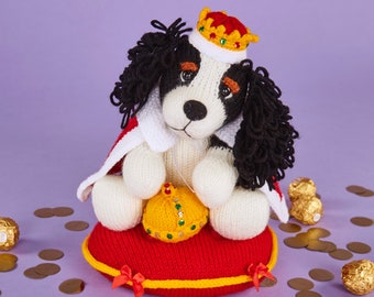 King Charles Spaniel toy dog knitting pattern PDF download