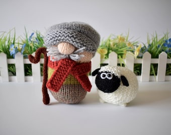 Farmer Drabble and Sheep toy knitting patterns