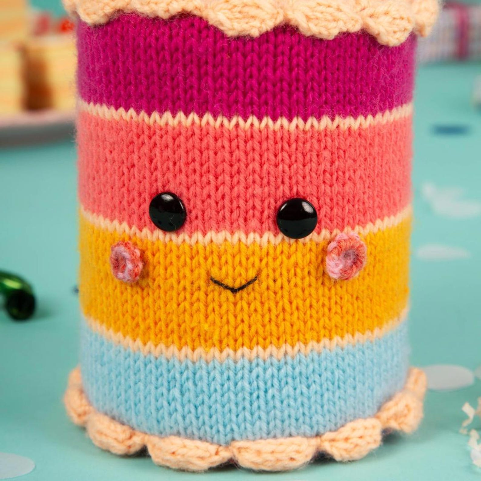 Celebration Cake Knitting Pattern | Rainbow Tiered Toy (PDF Download ...