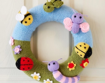 Love Bugs Spring Wreath Knitting Pattern PDF