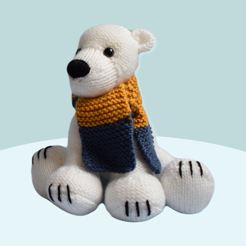 Polar Bear and scarf toy knitting pattern image 8