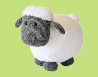 Brenda the Sheep Knitting Pattern - Boucle Yarn Toy - PDF Download File