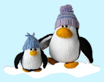 Bobble and Bubble Penguins Knitting Pattern - Knitted Toys - PDF download