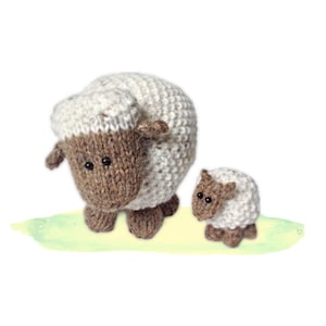 Knitting Pattern: "Moss the Sheep" Farm Animal Toys in 2 Sizes (PDF Digital Download)