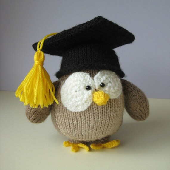 Graduation Owl Toy Knitting Patterns Etsy