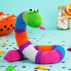 Pretzel the Python Snake Toy or Draught Excluder Knitting Pattern PDF