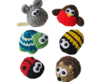 Teeny Animal Knits Knitting Pattern - 6 Tiny Toys - PDF download