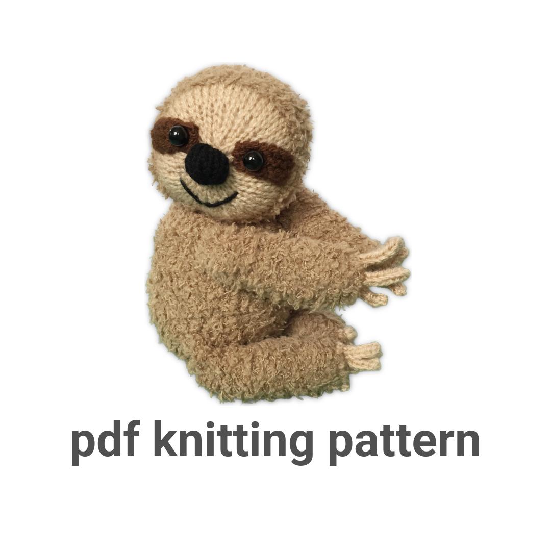 Lazy Daze Sloth Knitting Pattern - Toy in Fleecy Yarn - PDF Download - Etsy