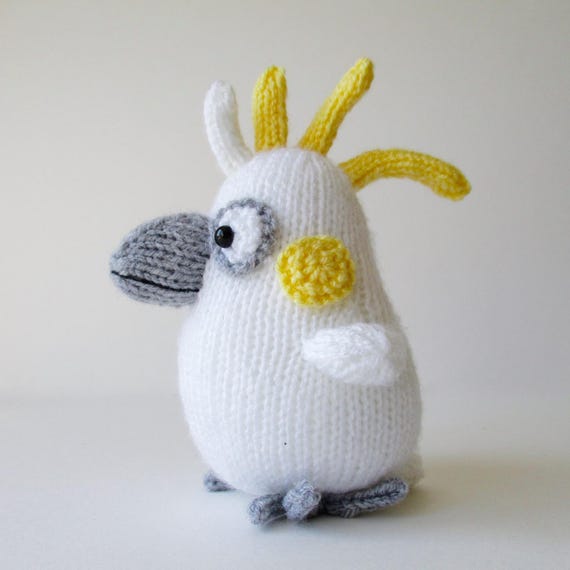 Colin the Cockatoo Toy Bird Knitting Pattern PDF