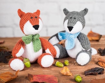 Todd Fox and Ralf Wolf Toys Knitting Pattern PDF