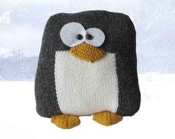 Modèles de tricot de coussin pingouin