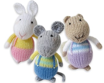 Fluffy, Sniffles and Squeaker toy knitting patterns
