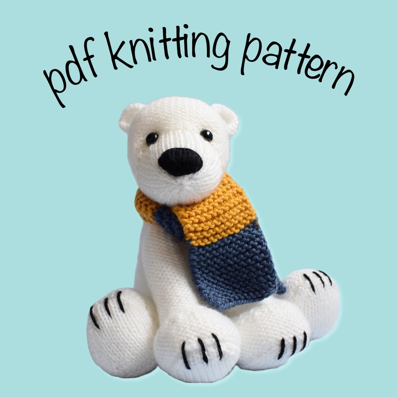 Polar Bear and scarf toy knitting pattern image 3