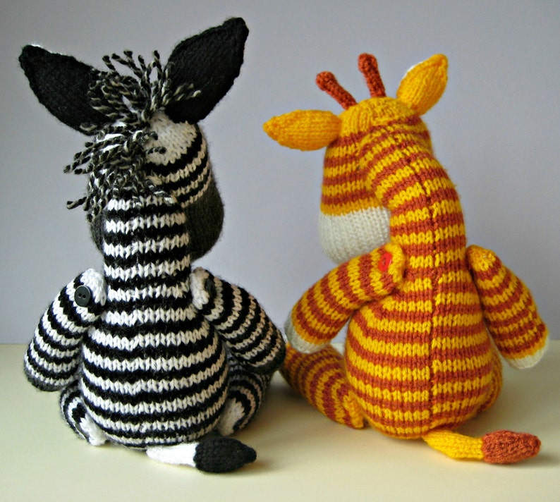 Gerry Giraffe and Ziggy Zebra toy knitting patterns image 4