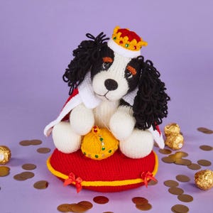 King Charles Spaniel toy dog knitting pattern PDF download