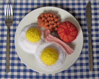 Big breakfast toy food knitting patterns