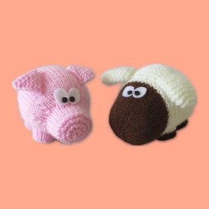 Snuffles Sheep and Truffles Pig toy knitting patterns
