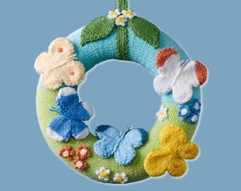 Butterfly Wreath Knitting Pattern PDF