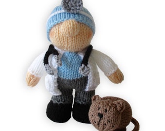 Victor the Vet doll knitting pattern