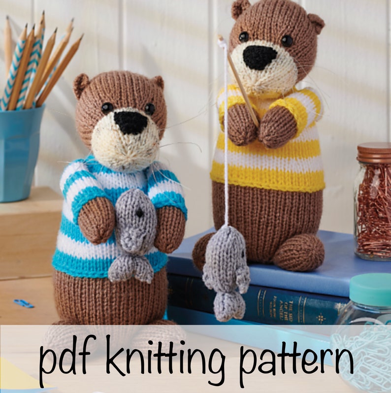 Otters Gone Fishing toy knitting pattern image 2