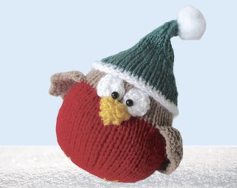 Chubby Robin Christmas toy knitting pattern