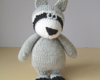 Ricky the Raccoon Toy Knitting Pattern PDF