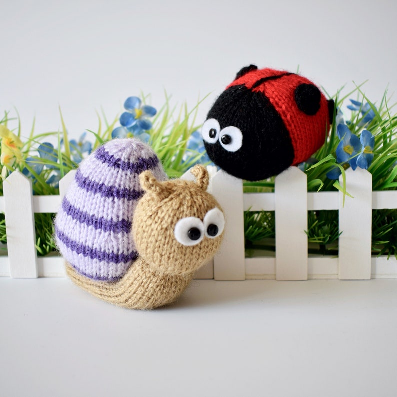 Sammy Snail and Lil Ladybug toy knitting patterns image 1