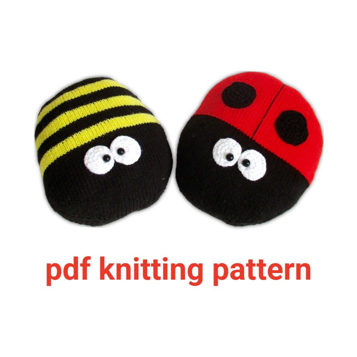 Ladybird and Bee Cushions Knitting Pattern PDF - Etsy