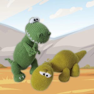 Trex and Bronty Dinosaurs toy knitting patterns