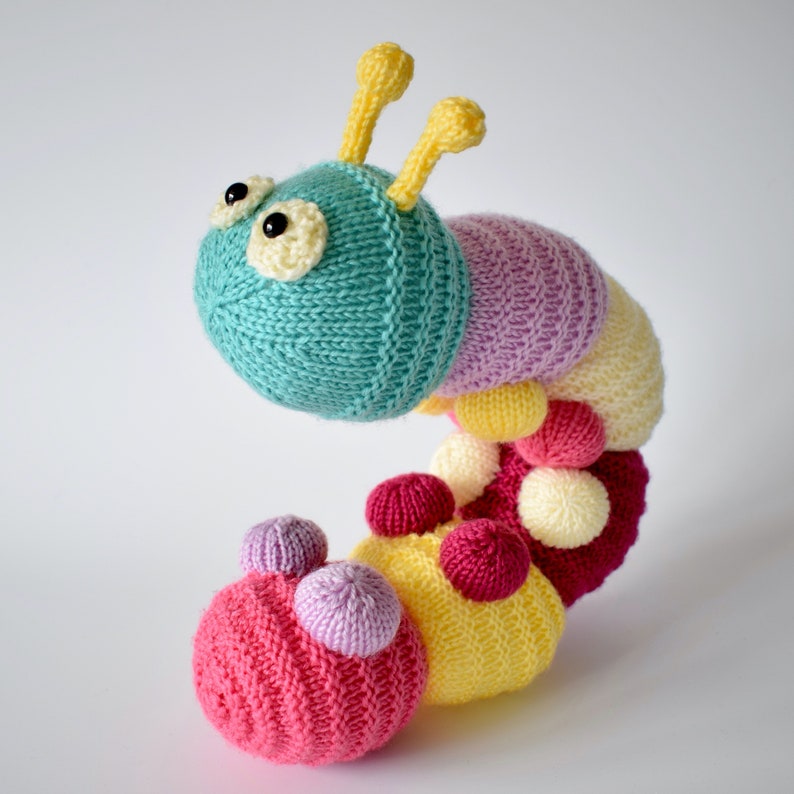 Happy Caterpillar Toy Knitting Pattern Etsy Canada