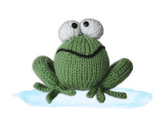 Froggy Knitting Pattern - Toy Frog - PDF download